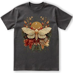 Boho Moth T-Shirt Celestial Moon Phase Insect Nature Botanical Cottagecore
