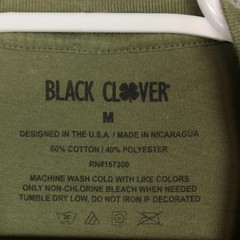 Black Clover Shirt Mens Medium Green Live Lucky Clover Graphic Tee Tagless