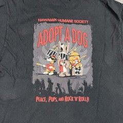 Crazy Shirt Mens Medium Black Adpot A Dog Preowned