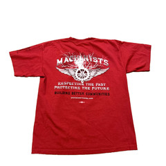 Machinists Union Logo T-Shirt XL First in Aerospace IAM Bayside USA Red Cotton
