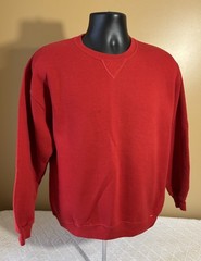 Vintage Russell Athletic 90s Blank Red Pullover Sweatshirt Unisex Size M