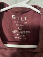 BYLT Drop-Cut BYLT Blend Crew Neck Short Sleeve T-Shirt Burgundy Men’s L