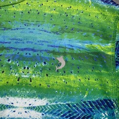 Reel Legends Mens Performance Fishing Shirt Size L Green Blue Graphic Tee