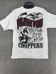 White Yazbek Filthy Few Custom Choppers T-Shirt 2 Sided Size LG