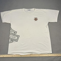 Harley Davidson Speedway Shirt Mens Large White Pat Rogers Concord NC Logo
