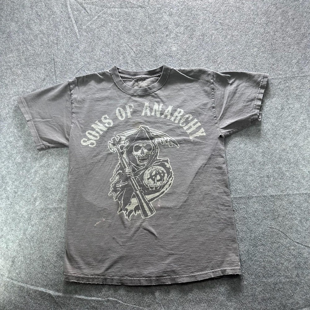 Sons Of Anarchy Shirt Mens L Gray Reaper Graphic Tee Crewneck Tagless Cotton