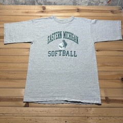Vintage 80s Eastern Michigan Hurons Softball Sports Athletic T-Shirt – Large