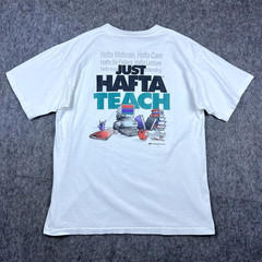 Vintage Coed Sportswear Men’s T-Shirt Just Hafta Teach White Made in USA Size XL