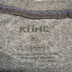 KUHL Shirt Mens Med Gray Crew Wildfibre Organic Long Sleeve Zip Pocket