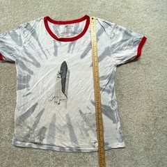 Mighty Fine Tie Dye Space Shuttle Launch Shirt Mens XL Red Trim Graphic Tee