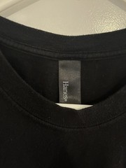 Hanes Plain Black Stylish T Shirt Casual Plain T-Shirt Size Medium Slightly Used