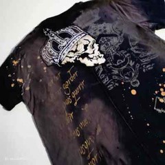 Rebel Spirit T Shirt Men’s XXL Black White Grey Gold Royal Skull Streetwear Used