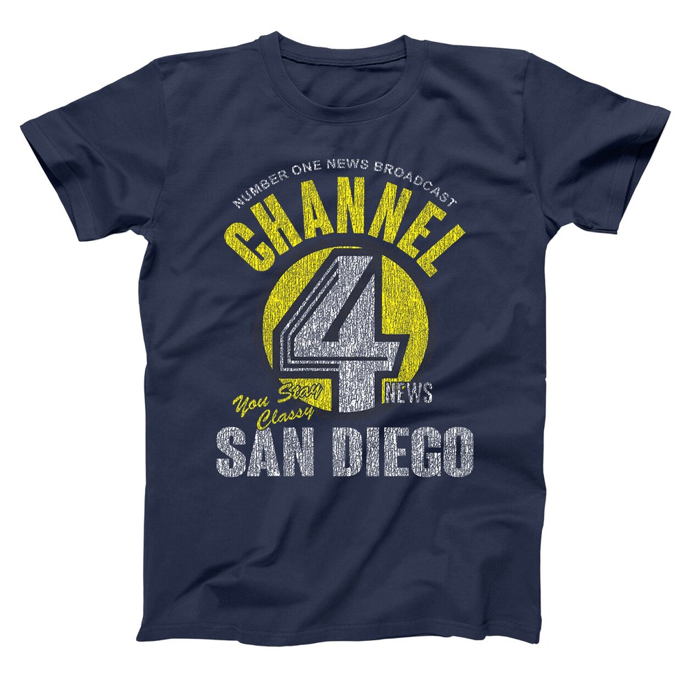 Channel 4 News Ron Burgandy San Diego Sex Panther Navy Basic Men’s T-Shirt