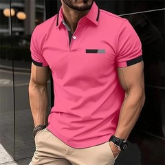 Camiseta Con Cuello Levantado Cremallera Para Hombre Camisa De Manga Corta Men