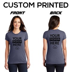 District Womens Perfect Tri Tee, Custom Printed Combed Cotton Crew-Neck Tee