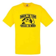 Fishing Forced To Work Fish Humour Novelty T Shirt Various Colours And Sizes