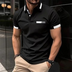 Camiseta Con Cuello Levantado Cremallera Para Hombre Camisa De Manga Corta Men