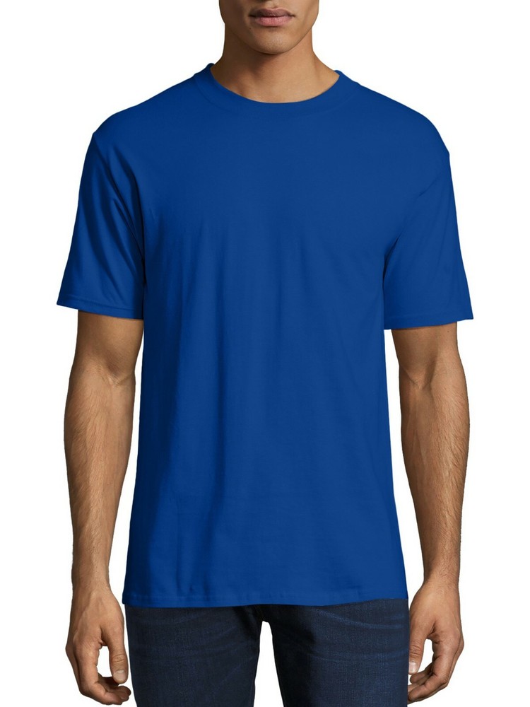 Hanes Beefy-T Men’s Royal Blue Crewneck Short-Sleeve T-Shirt Size 42-44 LT
