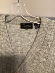 80s Med Mens VTG Old Man’s sweater cardigan Vest Hipster acrylic Kramer Nerd
