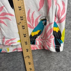 Free Planet Men’s Medium Parrot Tropical Graphic T Shirt Pink Cotton Summer Fre