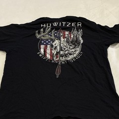 Howitzer Clothing Men’s Black Double-Sided Logo Graphic Crew Neck T-Shirt XL