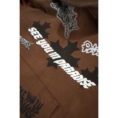 See You In Paradise Printed Hoodie Men’s Hoodie Brown 8641H-BROWN