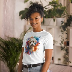 Colorful Havanese Dog Unisex T-Shirt | Vibrant Design | Short Sleeve Tee