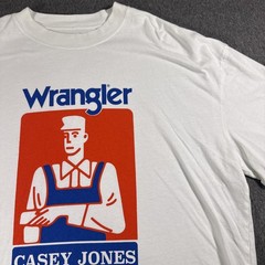 Wrangler – Casey Jones White Graphic Print Tee T-Shirt Large Train Locomotive