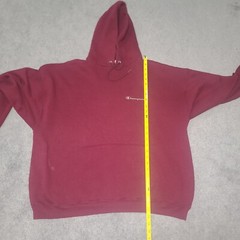 Champion Authentic Athletic Wear Pullover Hoodie Size 2XL Spellout Scripts Red
