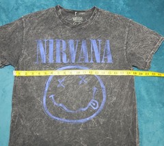Nirvana Logo Black Acid Wash Short Sleeve Cotton T-Shirt Men’s M