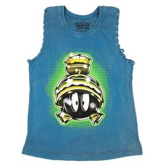 Looney Tunes Junior’s Marvin The Martian Lace-Up Design Distressed Tank Adult