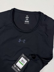 Under Armour UA Mens Large Rush Vent Seamless Black Fitted Tank Top 1383411 New