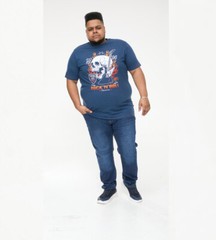 D555 Duke Big Mens Printed T-Shirt Skull Print 2XL3XL 4XL 5XL 6XL 7XL 8XL 601604