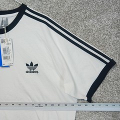 Adidas Shirt Mens XL White 3-Stripes Trefoil Originals Crew Neck Casual T-Shirt