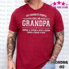 Personalized Grandpa Shirt With Kids Names Custom Fathers Day Shirt Gift