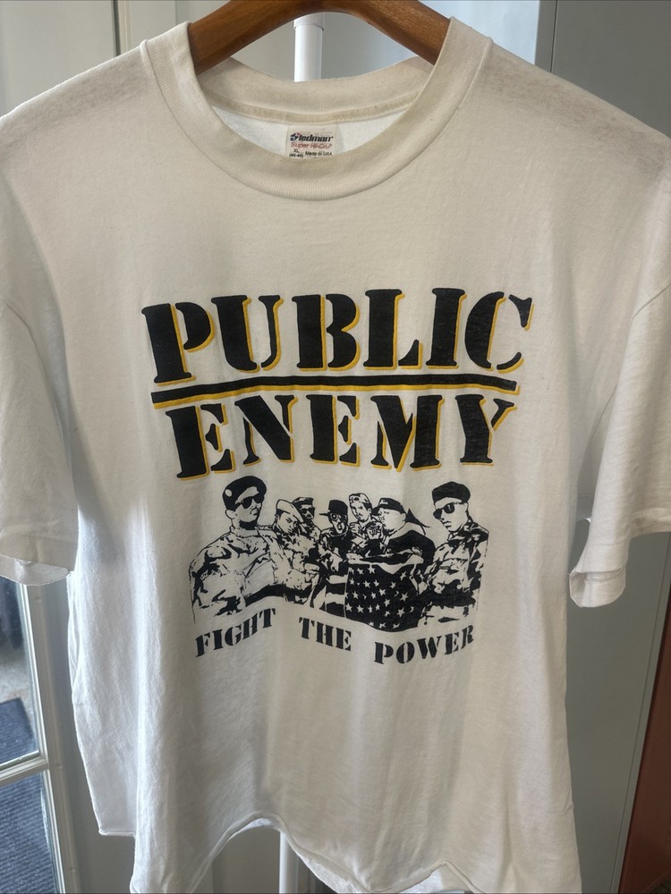 1990’s Vintage Public Enemy “Fight The Power” Chopped XL 23×24.5 Boxy S.Stitch