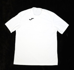 Joma Mens Solid White Short Sleeve Round Neck Athletic Soccer Blank T-Shirt L
