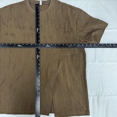 Fashion Collection Shirt Mens 3XL Brown Textured Casual Asymmetrical Pocket Tee