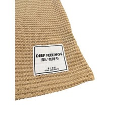 SHEIN Tank Top Men’s Size M Beige Deep Feelings Patch Waffle Knit Summer NWT