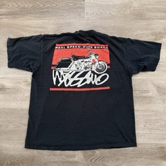 Vintage 90s Mossimo Pure Swank Motorcycle Distressed T Shirt Size XL USA Made