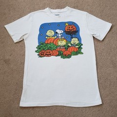 2020 Peanuts Halloween Pumpkin Patch Small Mens White T-Shirt Snoopy Woodstock