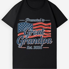 Patriotic Promoted To Great Grandpa Est 2026 Retro US Flag Men’s Baseball Hat