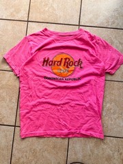 Hard Rock Cafe Dominican Republic Neon Pink Graphic T-Shirt
