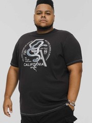 D555 Men’s Quality Fashion Short Sleeve T-shirt with Round Neck for Big Men