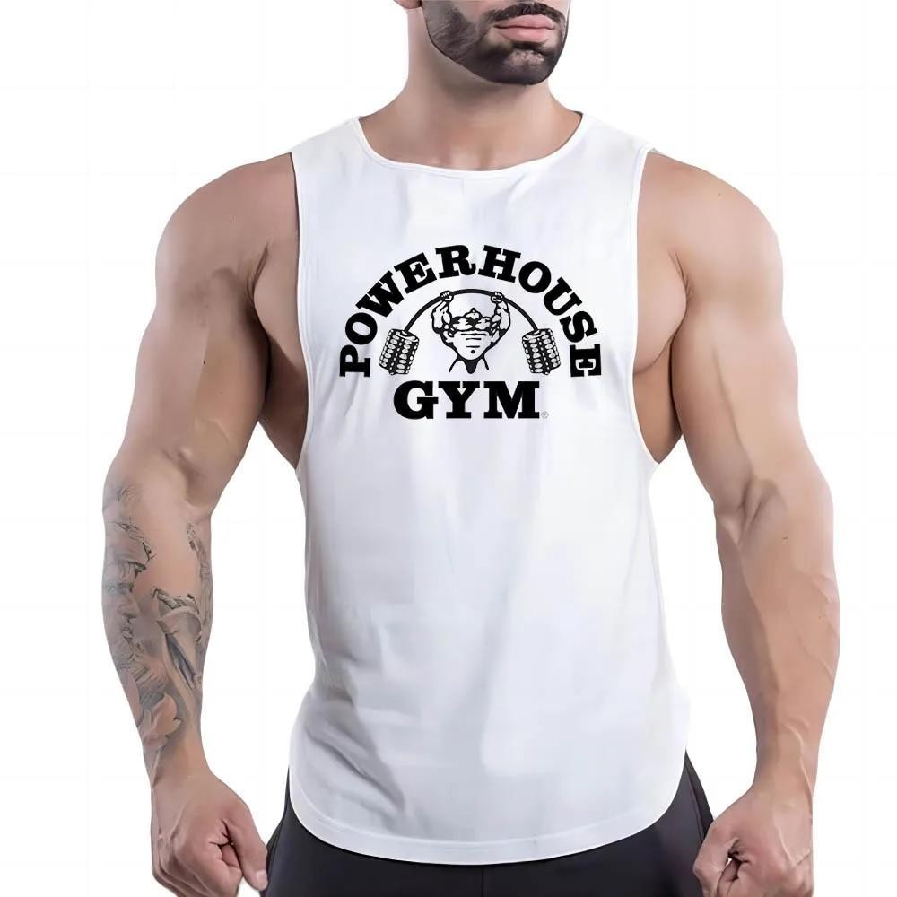 Powerhouse Gym Tank Top Vintage Fitness Graphic Muscle Shirt