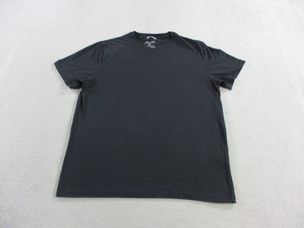 Porter & Ash Shirt Mens XL Solid Black Performance Tee Crewneck Casual Plain Tee