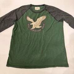Vintage 1977 American Eagle Outfitters XL Green/Gray Long Sleeve