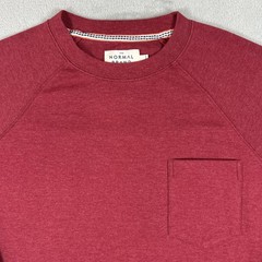 The Normal Brand Shirt Mens Large Red Crewneck Long Sleeve Chest Pocket Heavy