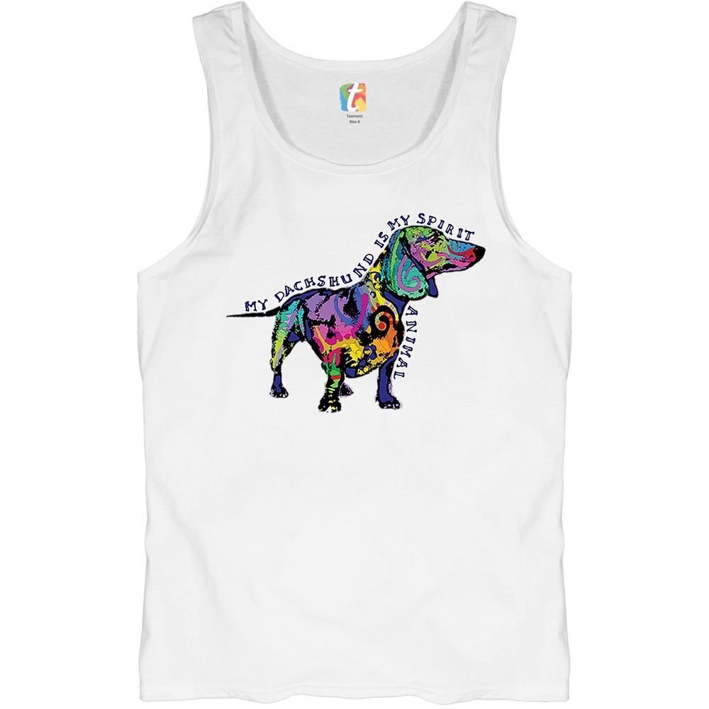 My Dachshund is My Spirit Animal Tank Top Cute Puppy Dog Lover Men’s Top