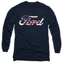 Ford American Flag Logo Licensed Adult T-Shirt